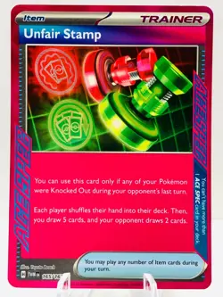 Pokemon Unfair Stamp 165/167 Twilight Masquerade Scarlet & Violet ACE SPEC Rare - Image 2