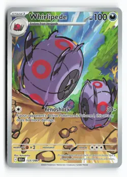 Whirlipede 133/086 SV: Black Bolt Holo Illustration Rare Pokemon NM kurumitsu - Image 1