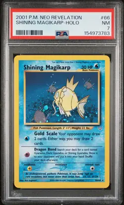 2001 POKEMON NEO REVELATION #66 SHINING MAGIKARP-HOLO PSA 7 - Image 1
