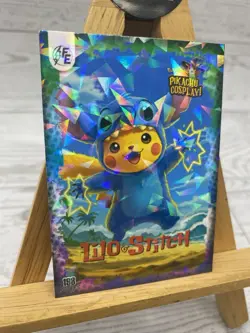 Pikachu as Cosplay Lilo & Stitch Non- Pokemon Pop Culture Fan Art Trading Card - Image 3