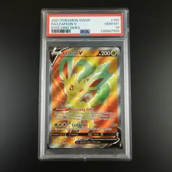PSA 10 Leafeon V 166/203 Pokemon Evolving Skies Full Art Graded Card - Image 1