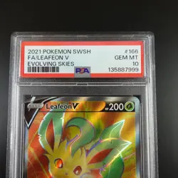 PSA 10 Leafeon V 166/203 Pokemon Evolving Skies Full Art Graded Card - Image 2