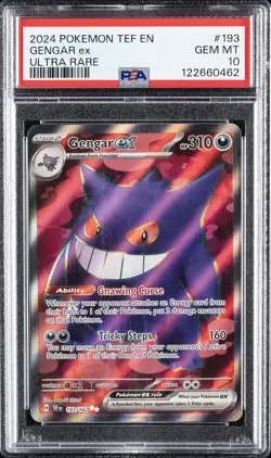 2024 POKEMON TEF EN-TEMPORAL FORCES ULTRA RARE #193 GENGAR EX PSA 10 - Image 1
