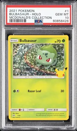 2021 POKEMON MCDONALD'S COLLECTION #1 BULBASAUR-HOLO PSA 10 - Image 1