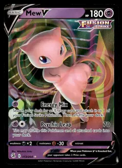 2021 Sword & Shield - Fusion Strike Mew V Basic/Rare Holo V #113 - Image 1