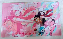 Dawn And Her Piplup Pokemon Playmat With Zones OPCG TCG Card Game PlayMat - Image 1