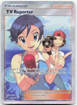 TV Reporter 167/168 Ultra Rare Celestial Storm Pokemon Holo Heavily Played - Image 1