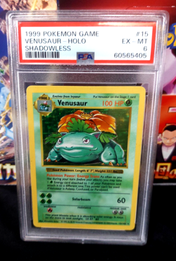 1999 Pokemon Base Set Venusaur Shadowless Holo 15/102 PSA 6 - Image 1