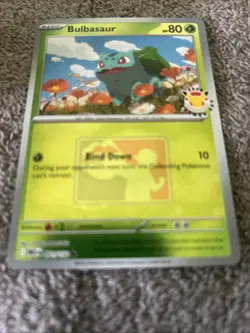 Pokemon Bulbasaur 1/132 MEG 2026 Pokemon Day League Promo Stamp Reverse NM - Image 1