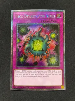 Yu-Gi-Oh! TCG Deck Devastation Virus RA03 NM 1st Edition Platinum Secret Rare - Image 1