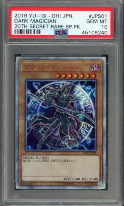 2019 Yu-Gi-Oh! Japanese 20th Secret Rare Special Pack JPS01 Dark Magician PSA 10 - Image 1