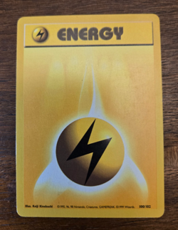 Lightning Energy Base Set 100/102 Common Pokemon Card LP/MP - Image 1
