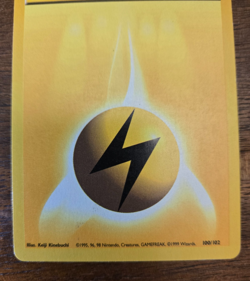 Lightning Energy Base Set 100/102 Common Pokemon Card LP/MP - Image 4