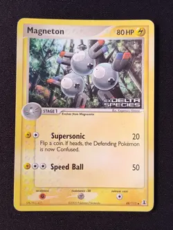 Magneton 48/113 EX Delta Species Stamped Reverse Holo Foil Pokemon Card LP - Image 1