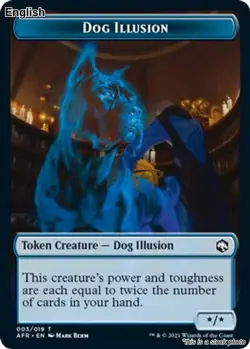 MTG Dog Illusion Token [AFR - 3] LP - Image 1