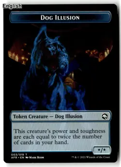 MTG Dog Illusion Token [AFR - 3] LP - Image 2