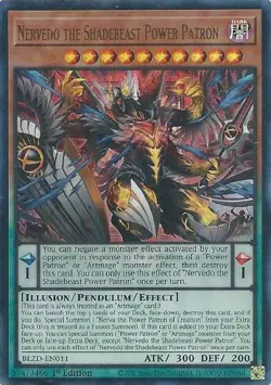 Yugioh! LP Nervedo the Shadebeast Power Patron - BLZD-EN011 - Ultra Rare - 1st E - Image 1