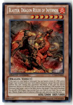 Blaster, Dragon Ruler of Infernos CT10-EN002 2013 Collectors Tins Yu-Gi-Oh LP - Image 1