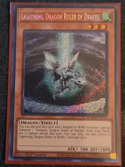 Lightning, Dragon Ruler of Drafts BLMM-EN124 YuGiOh Secret Rare 1st Edition NM - Image 1