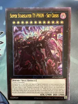 Yugioh Super Starslayer Ty-Phon Sky Crisis OP30-EN003 ULTIMATE RARE Near Mint - Image 1