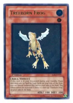 Yugioh! MP Treeborn Frog - SOI-EN025 - Ultimate Rare - 1st Edition Moderately Pl - Image 1