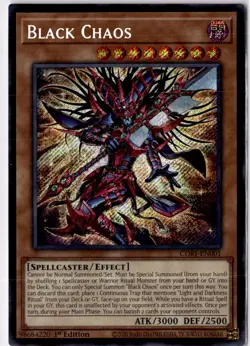 Yugioh Chaos Origins Black Chaos CORI-EN001 Secret Rare 1st Edition - Image 1
