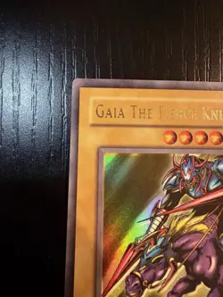 Yu-Gi-Oh! Gaia the Fierce Knight LOB-006 Ultra Rare - Foil Shift Error/Misprint - Image 2