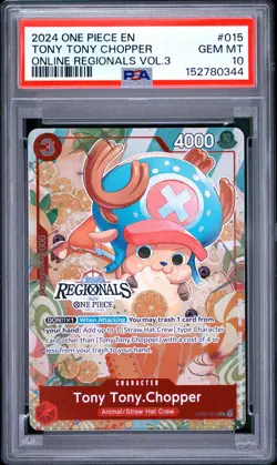 2024 ONE PIECE ONLINE REGIONALS PACK 2024 VOL.3 #015 TONY TONY CHOPPER PSA 10 - Image 1