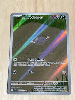 Pokemon TCG Paldean Wooper Holo Card Paldea Evolved, Illustration Rare, 221/193 - Image 1