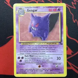 Pokemon Gengar 20/62 Fossil Unlimited Edition Regular Rare Non-Holo LP-MP - Image 1