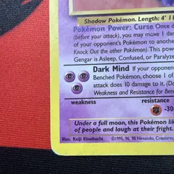 Pokemon Gengar 20/62 Fossil Unlimited Edition Regular Rare Non-Holo LP-MP - Image 2