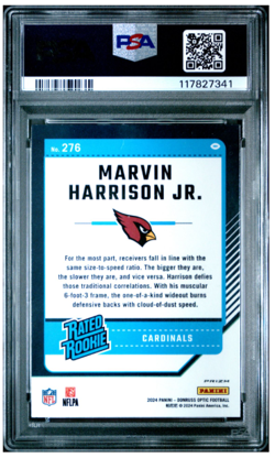 2024 PANINI DONRUSS OPTIC HOLO #276 MARVIN HARRISON JR. ROOKIE RC PSA 9 - Image 2