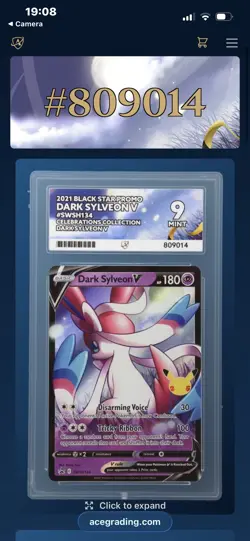 Pokemon TCG Dark Sylveon V SWSH134 Ace Grading 9 - Image 3