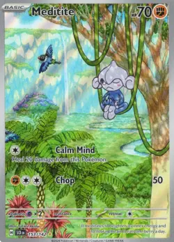 Meditite Holo Illustration Rare SV07: Stellar Crown 153/142 NM - Image 1