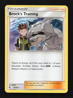 Brock's Training 55/68 Hidden Fates English Pokemon Card TCG - Image 1