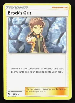 Brock's Grit 53/68 Hidden Fates NM Pokemon Card TCG - Image 1