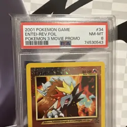 Entei Reverse Holo 34 Pokemon 3 Movie Promo Game Movie Pokemon PSA 8 - Image 2