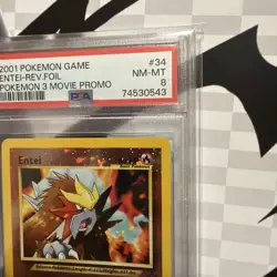 Entei Reverse Holo 34 Pokemon 3 Movie Promo Game Movie Pokemon PSA 8 - Image 3