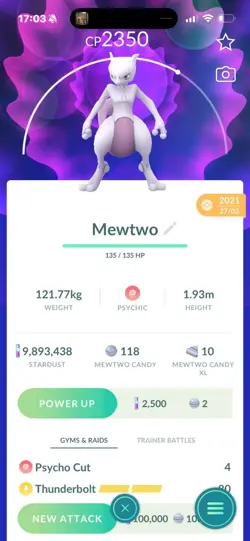 Pokemon Go Legendary Mewtwo ( Normal ) - Image 1