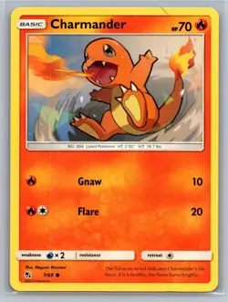 Charmander 7/68 Common Hidden Fates Pokemon Lightly Played - Image 1