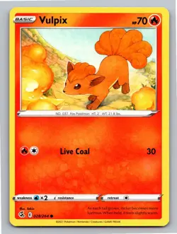 Vulpix 028/264 Common Fusion Strike Pokemon Near Mint - Image 1