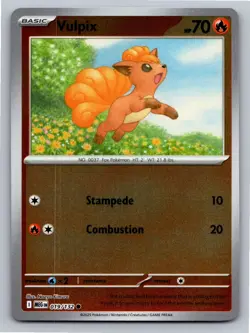 Vulpix 019/132 Common Mega Evolution Pokemon Reverse Holo Near Mint - Image 1