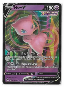 Mew V - 113/264 - Pokemon Fusion Strike Sword & Shield Ultra Rare Card NM - Image 1