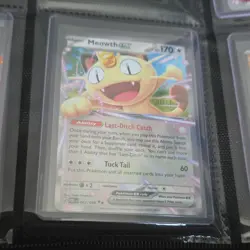 Nintendo Pokemon TCG PO Meowth ex Holo Full Art 2 Card Lot 062/088 107/088 - Image 2
