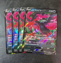 Played - 4 x Pokemon Card Game TCG Galar Moltres V s12a 080/172 RR Holo Japanese - Image 1
