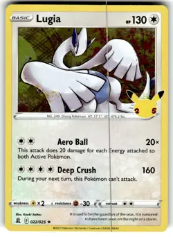 Lugia 022/025 Celebrations Holo Pokemon Card NM - Image 1