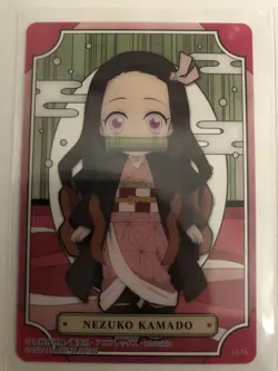 Bandai Demon Slayer stained glass cards completion 7x Chibi trading cards NM - Image 3