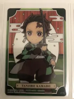 Bandai Demon Slayer stained glass cards completion 7x Chibi trading cards NM - Image 4