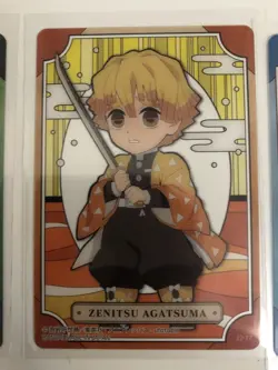 Bandai Demon Slayer stained glass cards completion 7x Chibi trading cards NM - Image 5