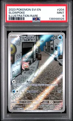 2023 Pokemon Svi EN-Scarlet & Violet Slowpoke Illustration Rare PSA 9 #204 - Image 1